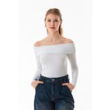 Fulla Moda Basic Madonna Yaka Bluz