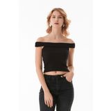 Fulla Moda Basic Madonna Yaka Modal Bluz