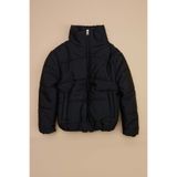Fulla Moda Beli Lastikli Crop Kız Çocuk Şişme Mont