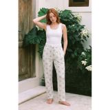 Fulla Moda Çiçekli Çizgili Beli Lastikli Pijama Altı