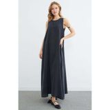 Fulla Moda Fermuarlı Salaş Maxi Boy Elbise