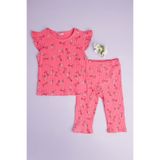 Fulla Moda Fitilli Çiçek Desenli Fırfırlı Kız Çocuk 2 Li Takım