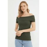 Fulla Moda Fitilli Madonna Yaka Slim Fit Bluz
