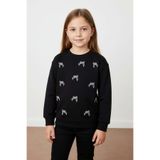 Fulla Moda Fiyonk Nakışlı Taşlı Kız Çocuk Sweatshirt
