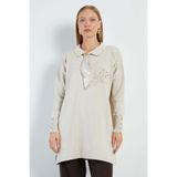 Fulla Moda Fullamodest Fularlı Jakarlı Triko Tunik