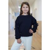Fulla Moda Kolu Fiyonk Detaylı Bisiklet Yaka Kız Çocuk Sweatshirt