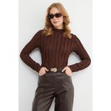 Fulla Moda Krep Kumaş Dik Yaka Bluz