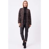 Fulla Moda Leopar Desenli Şal Yaka Ceket