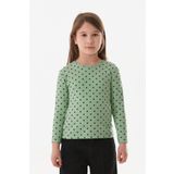 Fulla Moda Puantiye Desenli Bisiklet Yaka Kız Çocuk Bluz