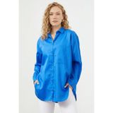 Fulla Moda Tek Cepli Oversize Bayan Gömlek