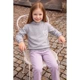 FullaModa 3 İplik Kalp Baskılı Kapüşonlu Kız Çocuk Sweatshirt - Gri - 7 - 8 Yaş
