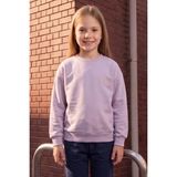 FullaModa 3 Iplik Kalp Nakışlı Bisiklet Yaka Kız Çocuk Sweatshirt - Lila - 12 - 13 Yaş