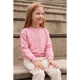 FullaModa 3 Iplik Kalp Nakışlı Bisiklet Yaka Kız Çocuk Sweatshirt - Pembe - 9 - 10 Yaş