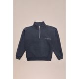 FullaModa 3 Iplik Yarım Fermuarlı Dik Yaka Kız Çocuk Sweatshirt - Antrasit - 12 - 13 Yaş