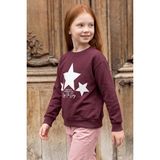 FullaModa 3 Iplik Yıldız Baskılı Bisiklet Yaka Kız Çocuk Sweatshirt - Mürdüm - 11 - 12 Yaş