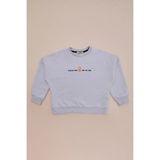 FullaModa Ayıcık Baskılı Oversize Kız Çocuk Sweatshirt - Gri - 9 - 10 Yaş