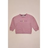FullaModa Ayıcık Baskılı Oversize Kız Çocuk Sweatshirt - Gül Rengi - 11 - 12 Yaş
