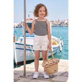 FullaModa Basic Beli Lastikli Kız Çocuk Şort - 11 - 12 Yaş - Ekru