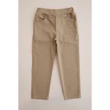FullaModa Beli Bağcıklı Gabardin Kumaş Unisex Çocuk Pantolon - 10 Yaş - Camel