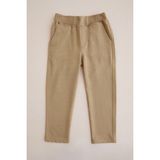 FullaModa Beli Bağcıklı Penye Kumaş Unisex Çocuk Pantolon - 7 Yaş - Camel