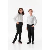 FullaModa Beli Lastikli Straight Erkek Çocuk Pantolon - 9 Yaş - Siyah