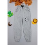FullaModa Champion 3 İplik Baskılı Erkek Çocuk Eşofman Altı Gri %70 Pamuk %30 Polyester Normal Kalıp - 6 - 7 Yaş