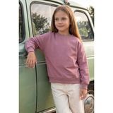 FullaModa Kiraz Nakışlı Bisiklet Yaka Kız Çocuk Sweatshirt - Gül Rengi - 7 - 8 Yaş