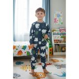 FullaModa Kutup Ayısı Desenli Polar Unisex Çocuk Pijama Takımı - Füme - 3 - 4 Yaş