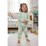 FullaModa Kutup Ayısı Desenli Polar Unisex Çocuk Pijama Takımı - Su Yeşili - 9 - 10 Yaş