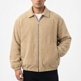 Fullandfull Erkek Kadife Fitilli Baharlık Oversize Mont - Krem