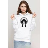 Fullmetal Alchemist Anime Logo Beyaz Kadın 3İp Kapşonlu Sweatshirt