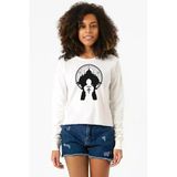 Fullmetal Alchemist Anime Logo Ekstra Uzunkol Sweatshirt Ekru