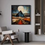 Fullmoon Soyut Traverten Dokulu Tablo