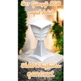 fullreyon 10 Watt GÜNIŞIĞI Led Ampul Dahil, 32 Cm BEYAZ Renk Bahçe Armatürü, Bahçe Duvar Apliği, Şık Armatür