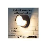 fullreyon 12 Watt, 3000 Kelvin, 840 Lümen Modern Tasarım Led Aplik, Şık Bahçe, Banyo, Balkon, Teras Armatürü