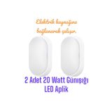 fullreyon 2 Adet 20 Watt GÜNIŞIĞI Ledli Nemli Alan, Dış Mekan, Bahçe, Banyo, Teras, Balkon, Kamelya Apliği