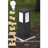fullreyon 29 Cm, 10 Watt Beyaz Işık Ampullü Set Üstü Aplik, Bahçe Duvar Armatürü, Çim, Çiçek Bahçe Yolu Apliği