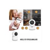 fullreyon 360 Derece Dönebilen Full HD - 1080P Wi - Fi Akıllı IP Kamera Bebek Odası, Salon, Güvenlik Kamerası