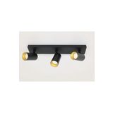 Fullreyon 3X7 Watt Amber Işık Alüminyum Kasa Dekoratif İç Mekan Tavan, Duvar Spotu 3 Spotlu Gu10 Duy Armatür