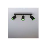 Fullreyon 3X7 Watt Yeşil Işık Alüminyum Kasa Dekoratif İç Mekan Tavan, Duvar Spotu 3 Spotlu Gu10 Duy Armatür
