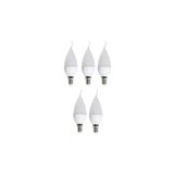 fullreyon 5 Adet Çok Kaliteli E14 Duy 5 Watt, 6400 Kelvin Beyaz Işık Led Ampul, Avize, Şamdan Ampulü Mum Ampul