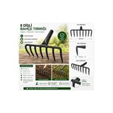 fullreyon 8 Dişli, El Yapımı Çelik Tırmık, 40 Cm Evladiyelik Çelik El Yapımı Bahçe Tırmığı (Sap Hariçtir.)