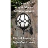 fullreyon E27 Duylu Dekoratif Duvar Tipi Armatür, Bahçe Duvar Aydınlatma Apliği, Plastik Bahçe Duvar Armatürü