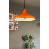 Fullreyon Modern Metal Sarkıt, Salon, Hol, Mutfak Avizesi, Turuncu Renk Metal Avize, 36 Cm Çapında Metal Avize