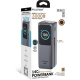 Fulltech FP34 140W 30.000MAH Akıllı Ekranlı Hızlı Şarj Powerbank | 2xusb-C & Dahili Kablo | 4 Cihaz Eşzamanlı Şarj - Siyah