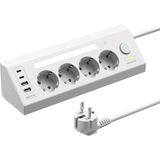 Fulltech Ftr-22 Gece Lambalı Akım Korumalı Çoklu Priz - Beyaz