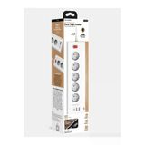 Fulltech Ftr-26 Akım Korumalı Priz Siyah 5'Li Priz 2 Usb 2 Type-C Girişli Dokunmatik Gece Lambalı Masaüstü Çoklu Grup Priz 2 Metre