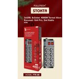 Fulltech FTR08 Gri 8'li Termal Akım Korumalı Priz