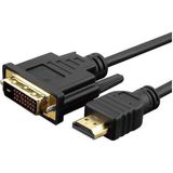 Fully HDMI To DVI 24+1 Altın Uçlu Kablo 50CM - Siyah