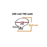 FullYedek 24 cm Davul Fırın Rezistans , 750 Watt Rezistansı Çap 24 cm Ampul Tip Kalın Rezistans